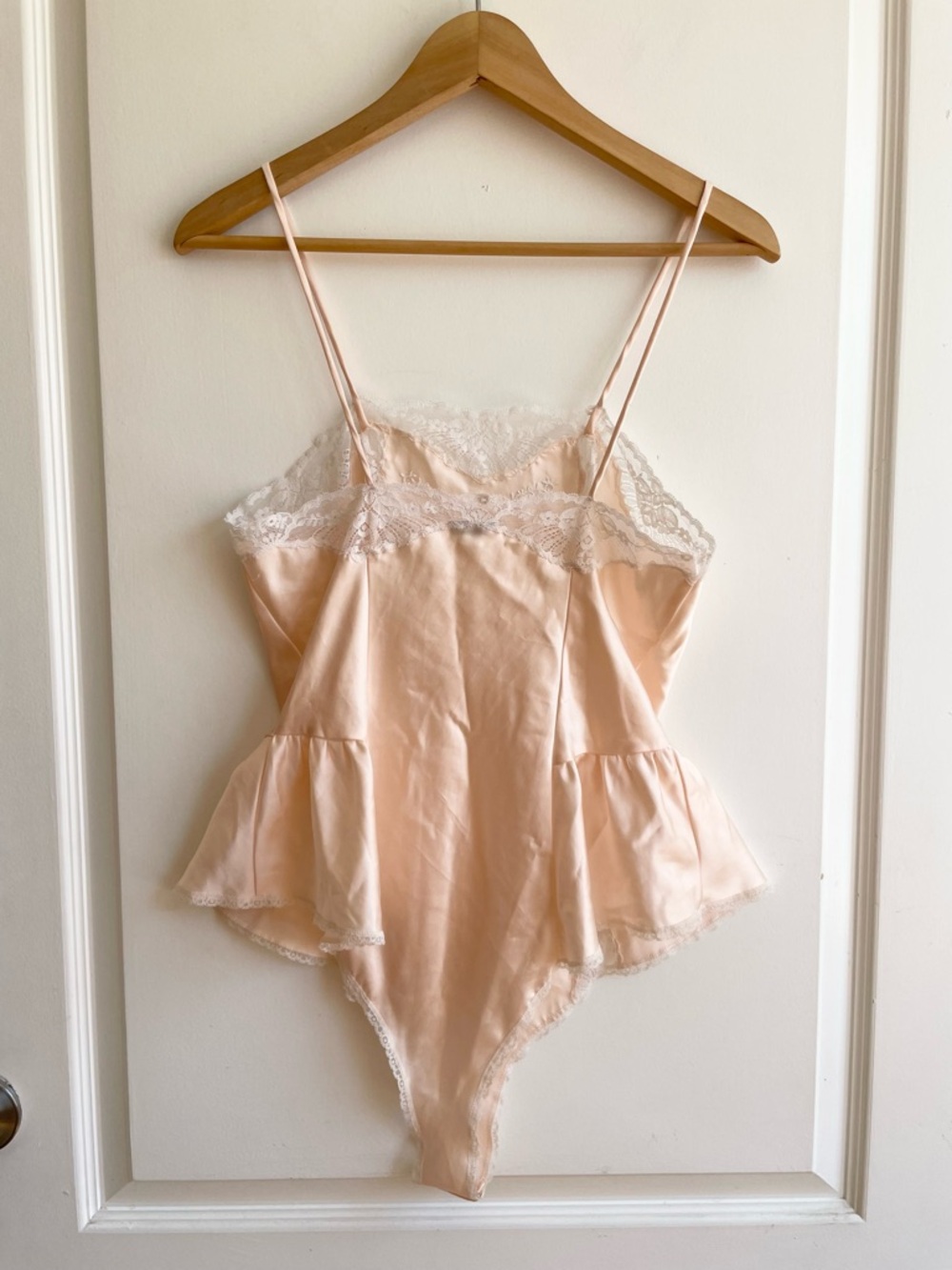 Vintage Christian Dior Pink Satin Romper Bodysuit S Lace Second Skin Ballerina - Picture 2 of 8